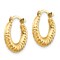 10K Gold Scalloped Hollow Hoop Earrings Jewelry 15 x 2mm